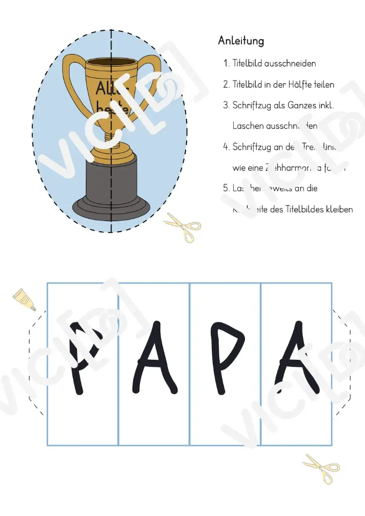 Bastelvorlage Faltkarte Vatertag