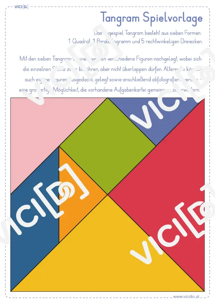 Tangram: Spielvorlage Tangram & Schattentangram